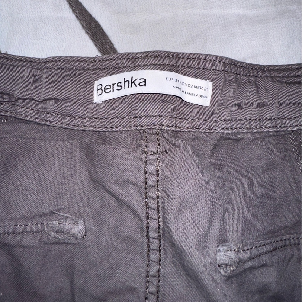 Bershka Tie Cargo Pants Grey - Picture 3 of 3